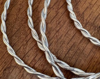 Handmade Twisted Sterling Silver Bangle Bracelet