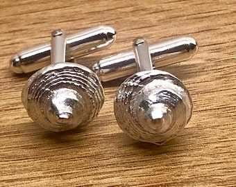 Shell Cufflinks, Silver shell cufflinks, Silver, Shell, Cufflinks, Handmade silver cufflinks, Original cufflinks, Gift idea for him