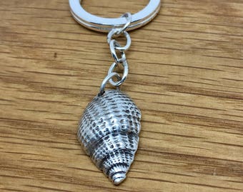 Silver Seashell keyring, Original silver seashell keyring, shell keyring, seashell, gift for him, gift idea for man, gift for beach lover