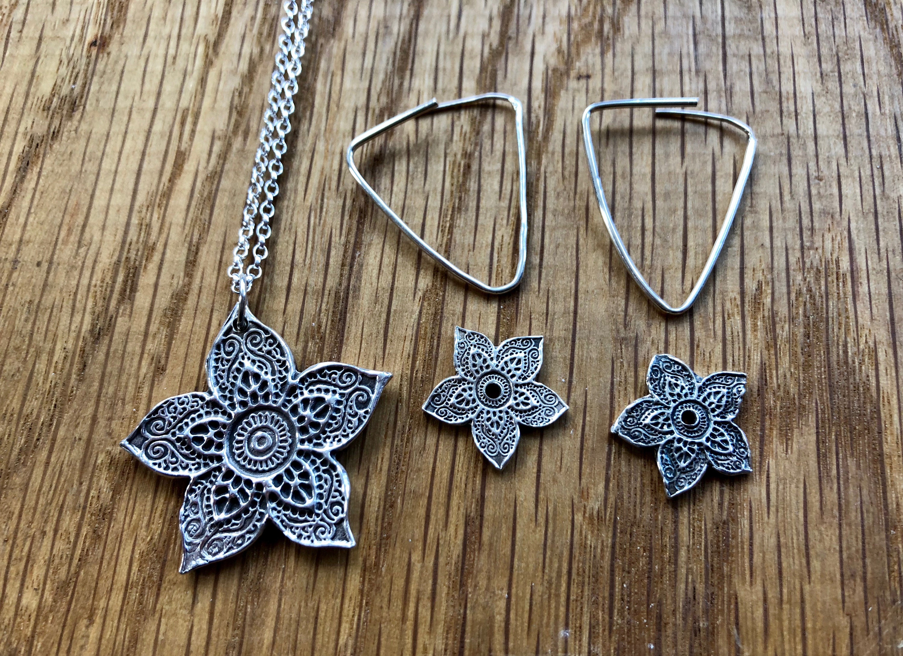 mehndi earrings handmade