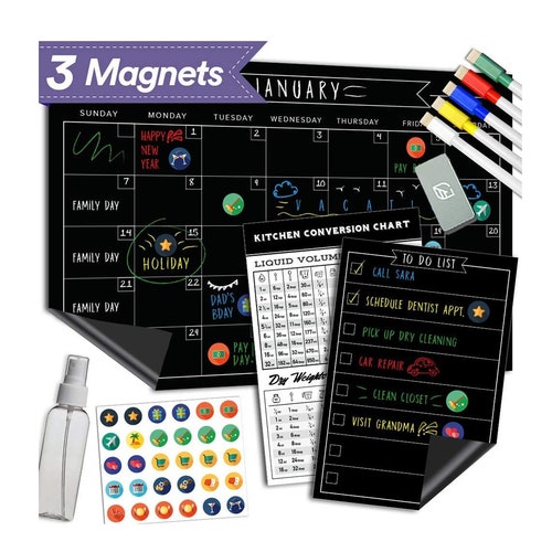 Dry Erase Monthly Calendar for Fridge Flexible Etsy