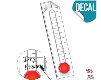 goal setting thermometer dry erase vinyl decal sticker etsy sales thermometer