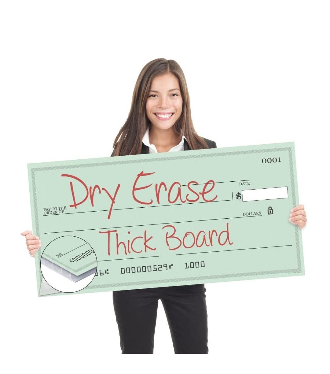 Pixelverse Design Giant Award Presentation Dry Erase Check 16x32 Inches