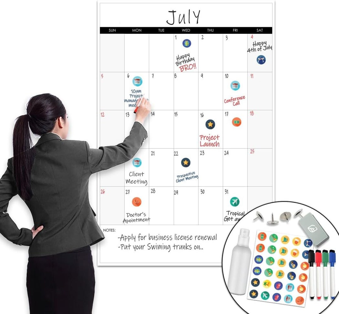 Large Wall Calendar 24 X 36, Dry Erase Calendar Monthly 2024 Calendar
