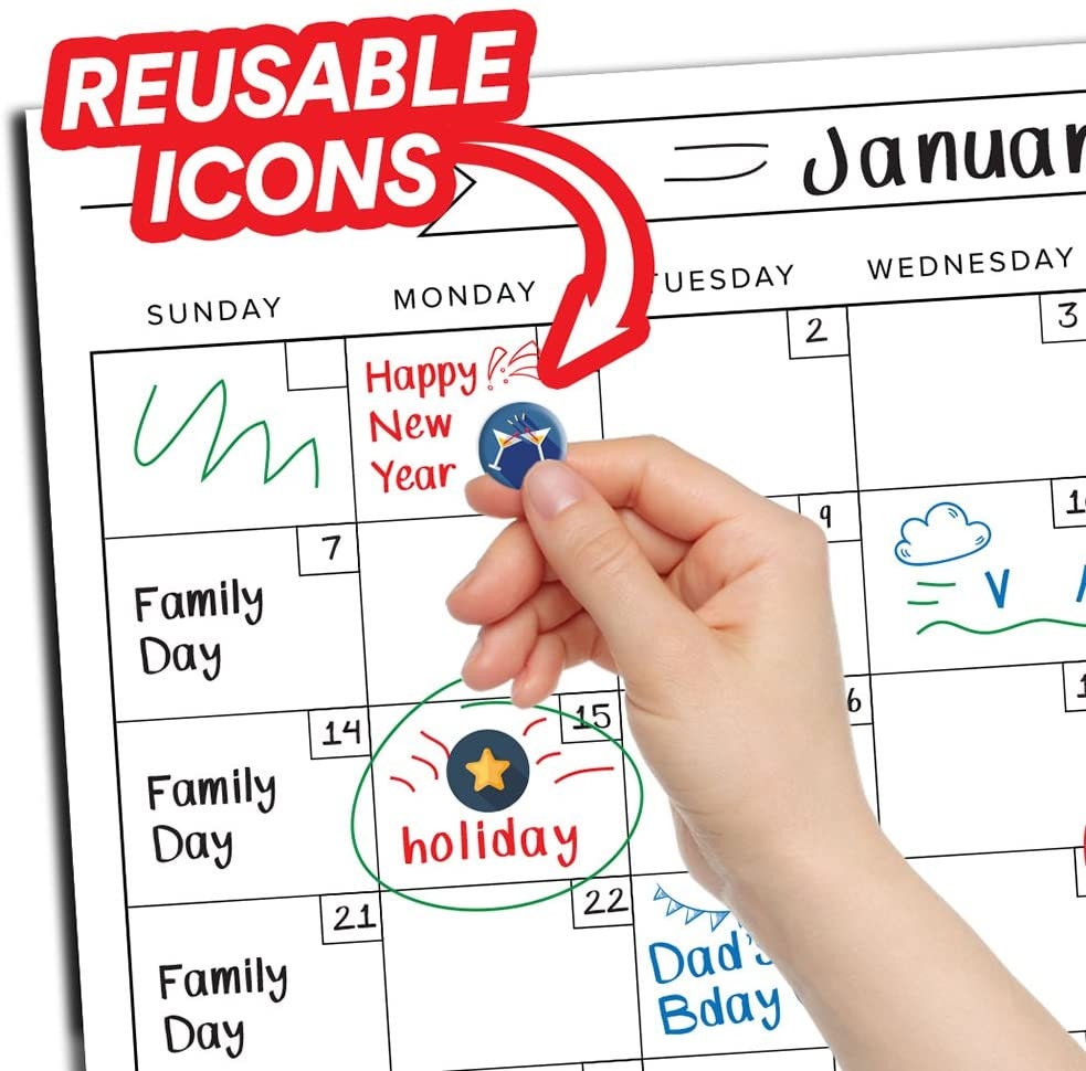 Whiteboard Chore Chart & Reusable Dry Erase Calendar Etsy