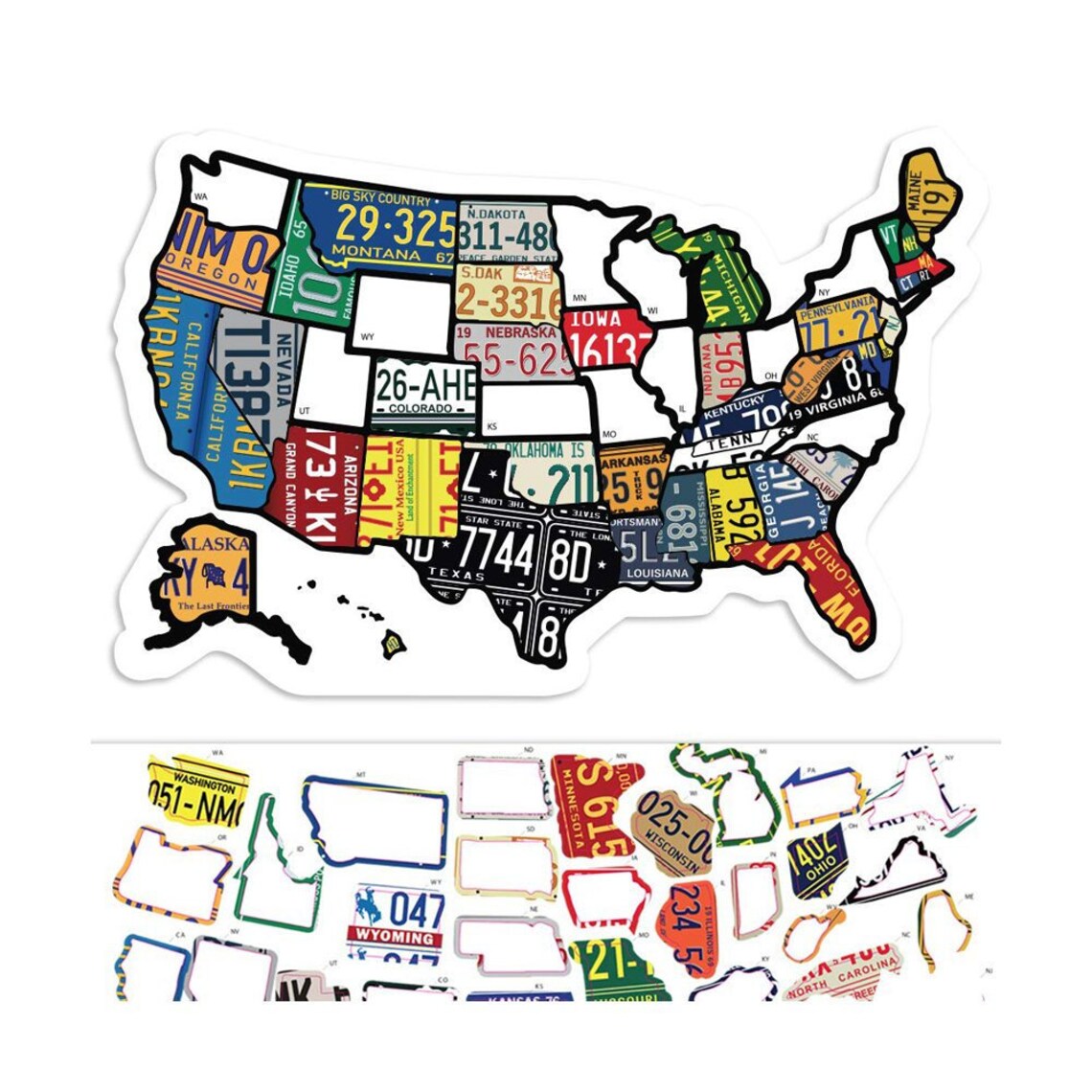 RV State Sticker Travel Map 11 x 17 USA States Etsy