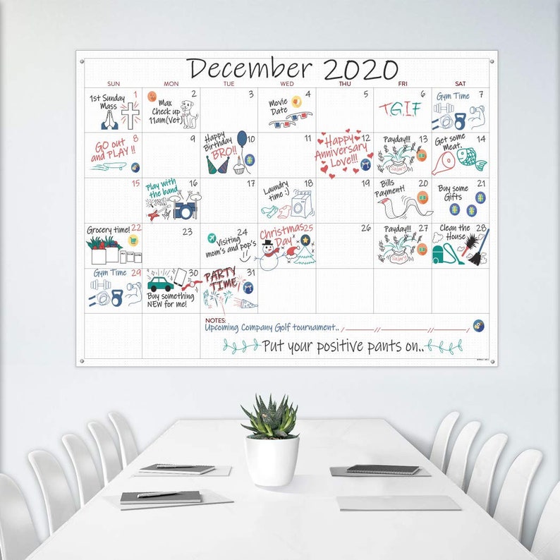Large Dry Erase Wall Calendar 36x48 Premium Etsy