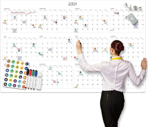 Calendrier mensuel effaçable à sec auto-adhésif At-a-glance