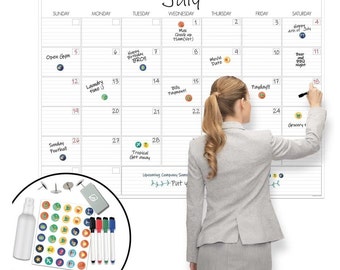 Large Wall Calendar - 36" x 48", Dry Erase Calendar - Monthly 2024 Calendar - Reusable Undated Month Planner for Family, Office