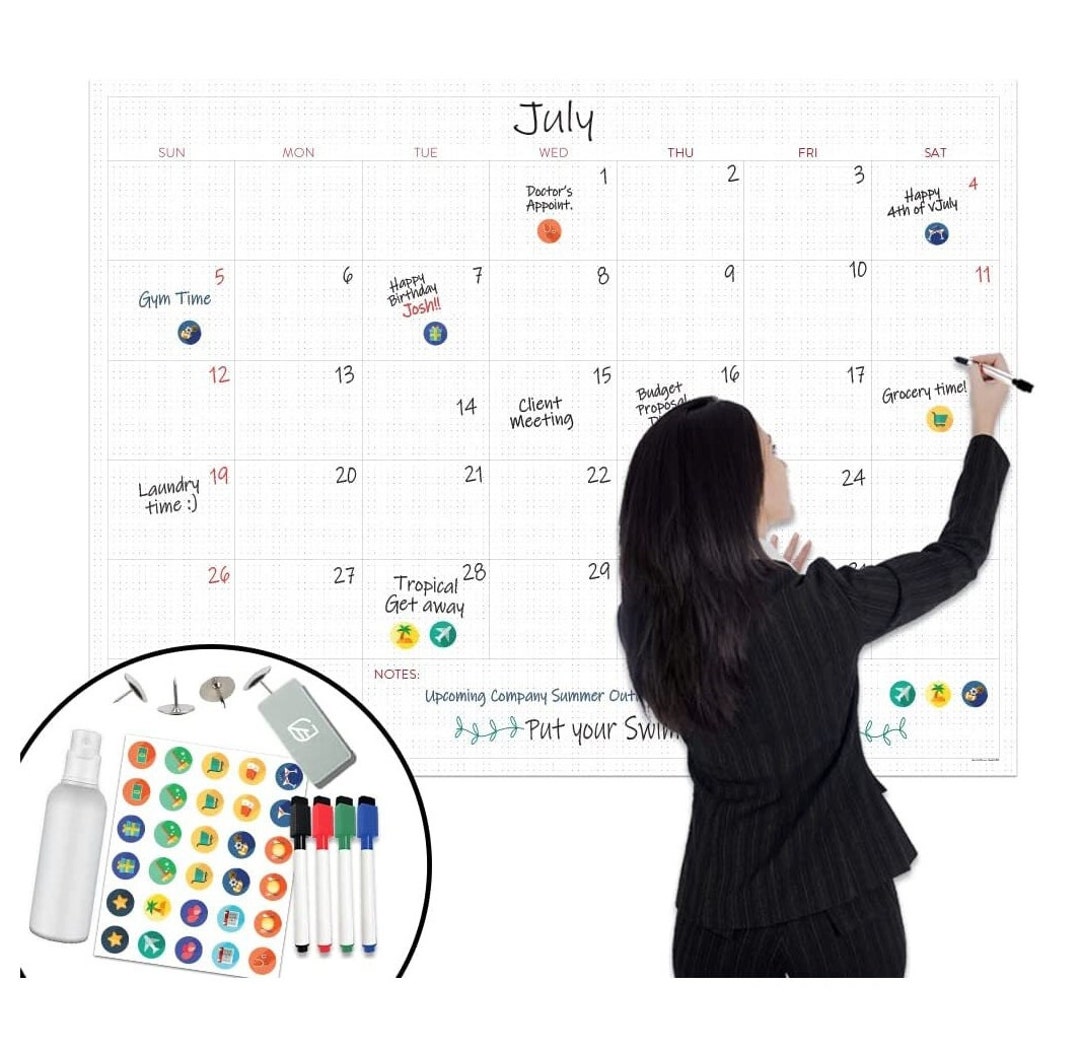 Large Dry Erase Wall Calendar 36x48 Premium - Etsy