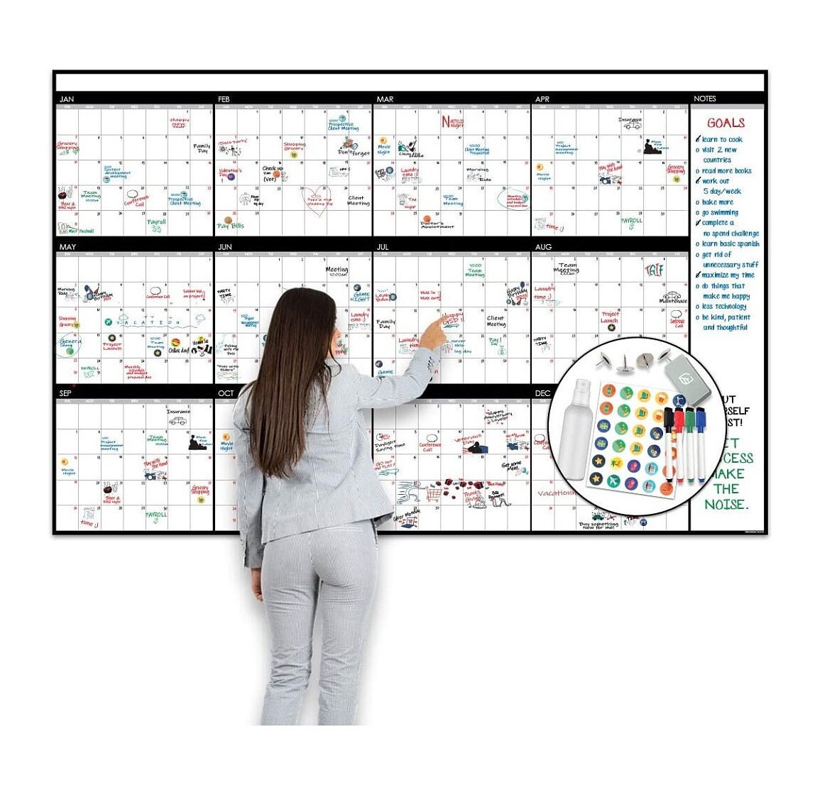 Large Dry Erase Wall Calendar 48 X 74 Undated - Etsy