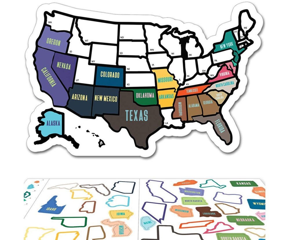 Trailer Supplies & Accessories United States Adhesive Road Trip Window 3M Stickers RV State Sticker Travel Map 14.5 x 21.5 USA States Visited Decal Exterior or Interior Motorhome 