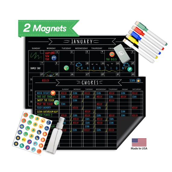 Magnetic Chalkboard Chore Chart