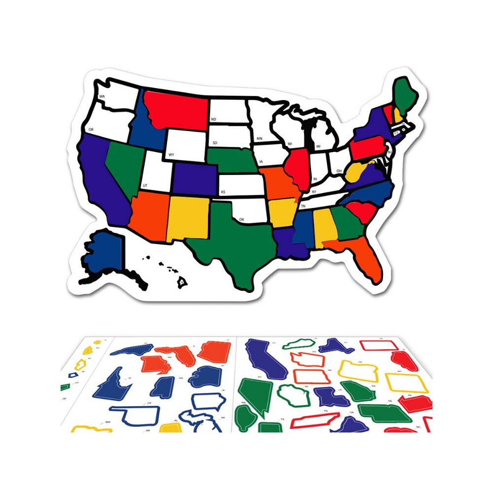 RV State Sticker Travel Map 13 X 17 USA States Etsy