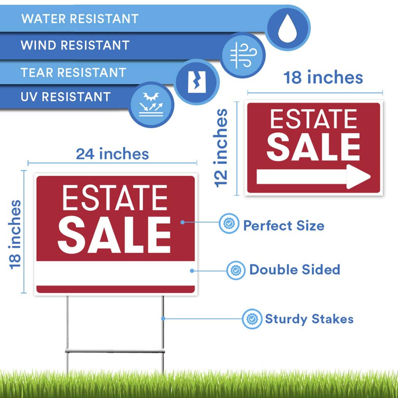 Estate Sale Sign Bundle Kit upgraded 5 Double Sided Red Etsy