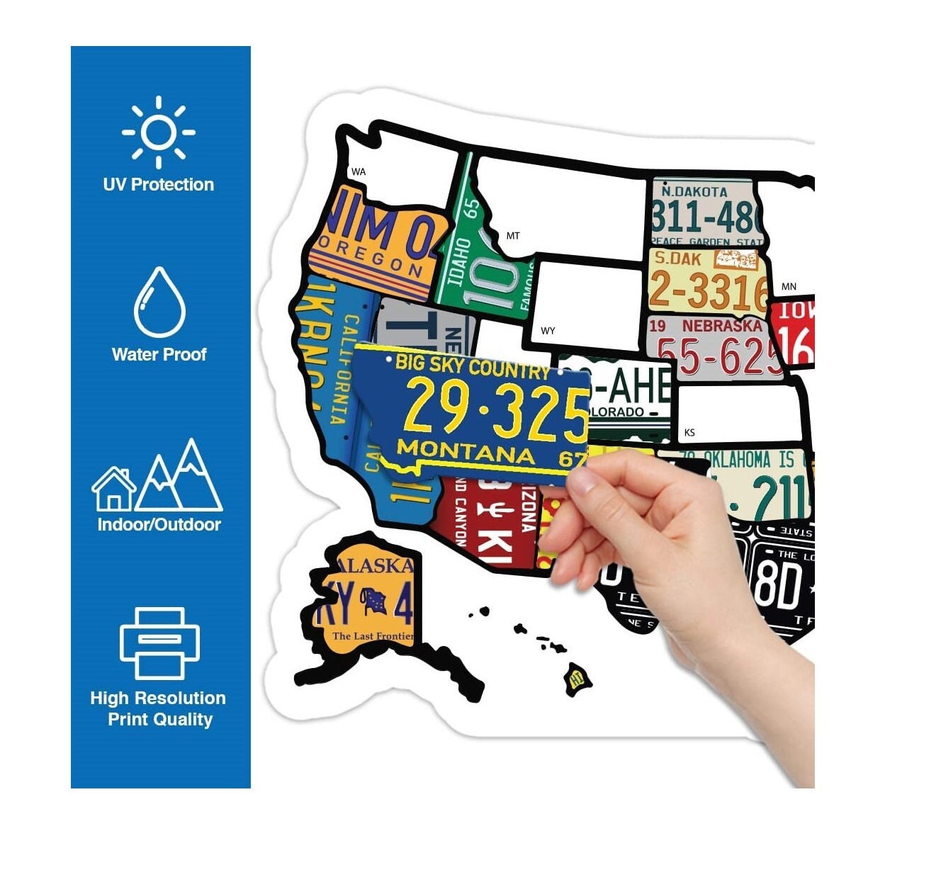 RV State Sticker Travel Map 11 X 17 USA States - Etsy
