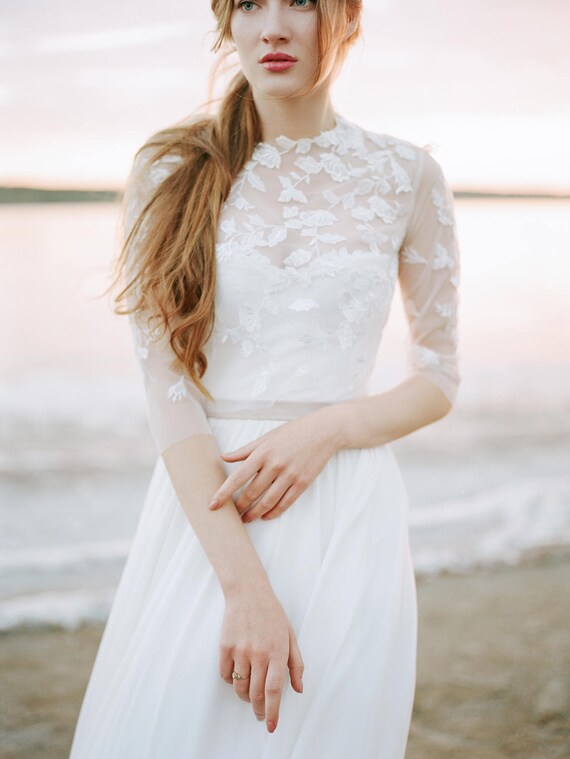 Corset Wedding Dress With Bolero Chiffon Wedding Dress Etsy