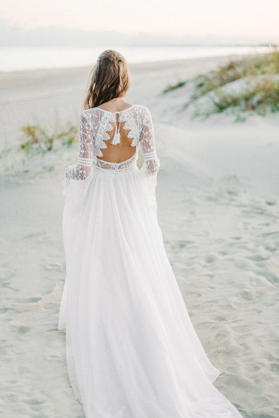 boho wedding dress with sleeves