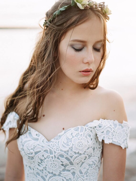 Gray wedding dress lace wedding dress tulle wedding dress. | Etsy