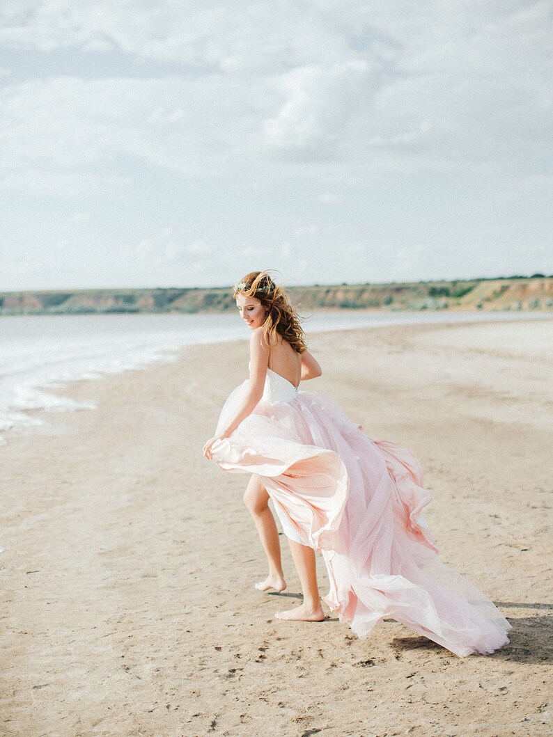 Blush wedding dress // floral wedding dress // boho wedding Etsy