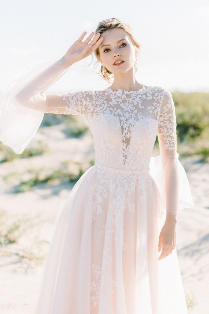 blush wedding dress for sale