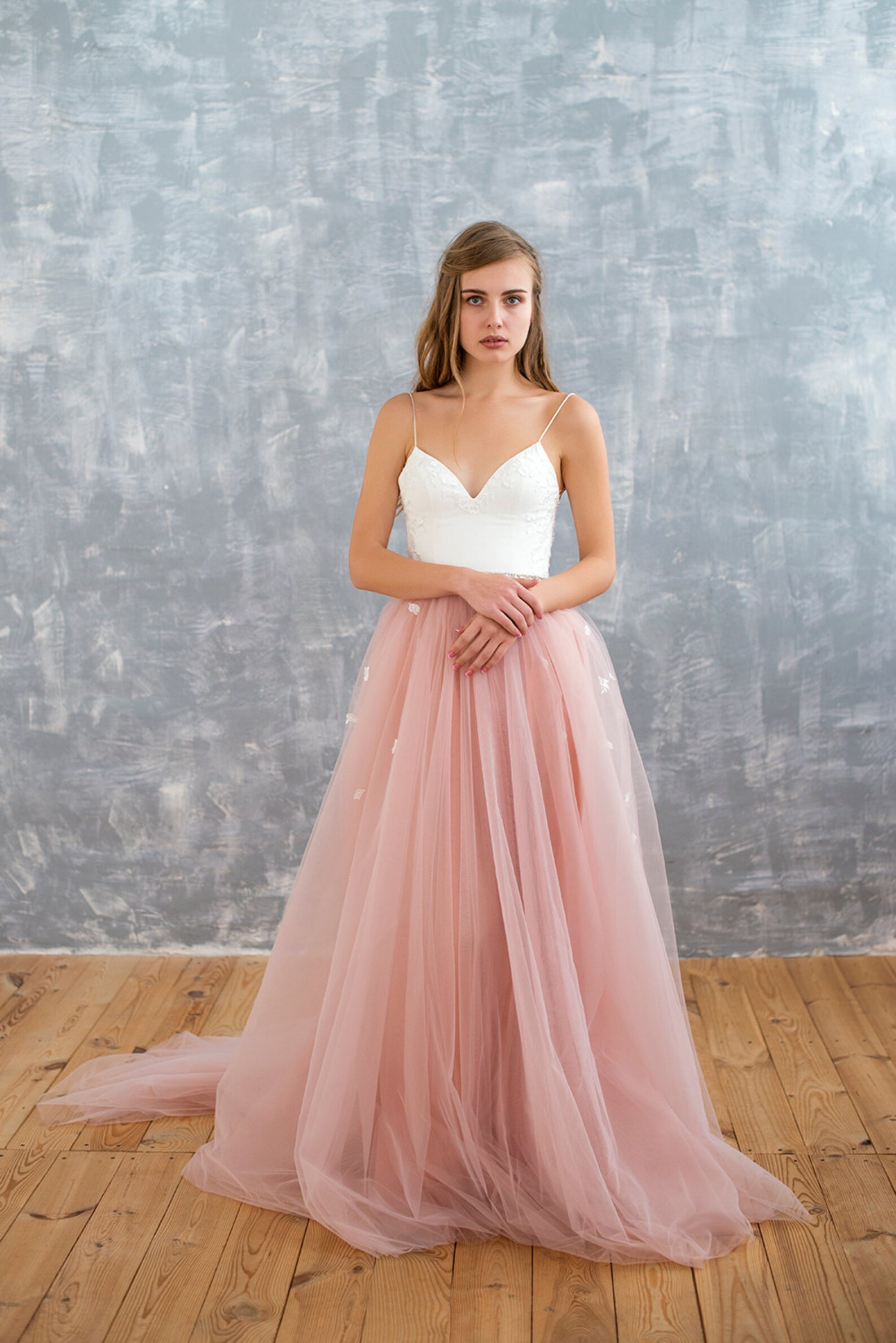 Blush wedding dress floral wedding dress boho wedding dress Etsy