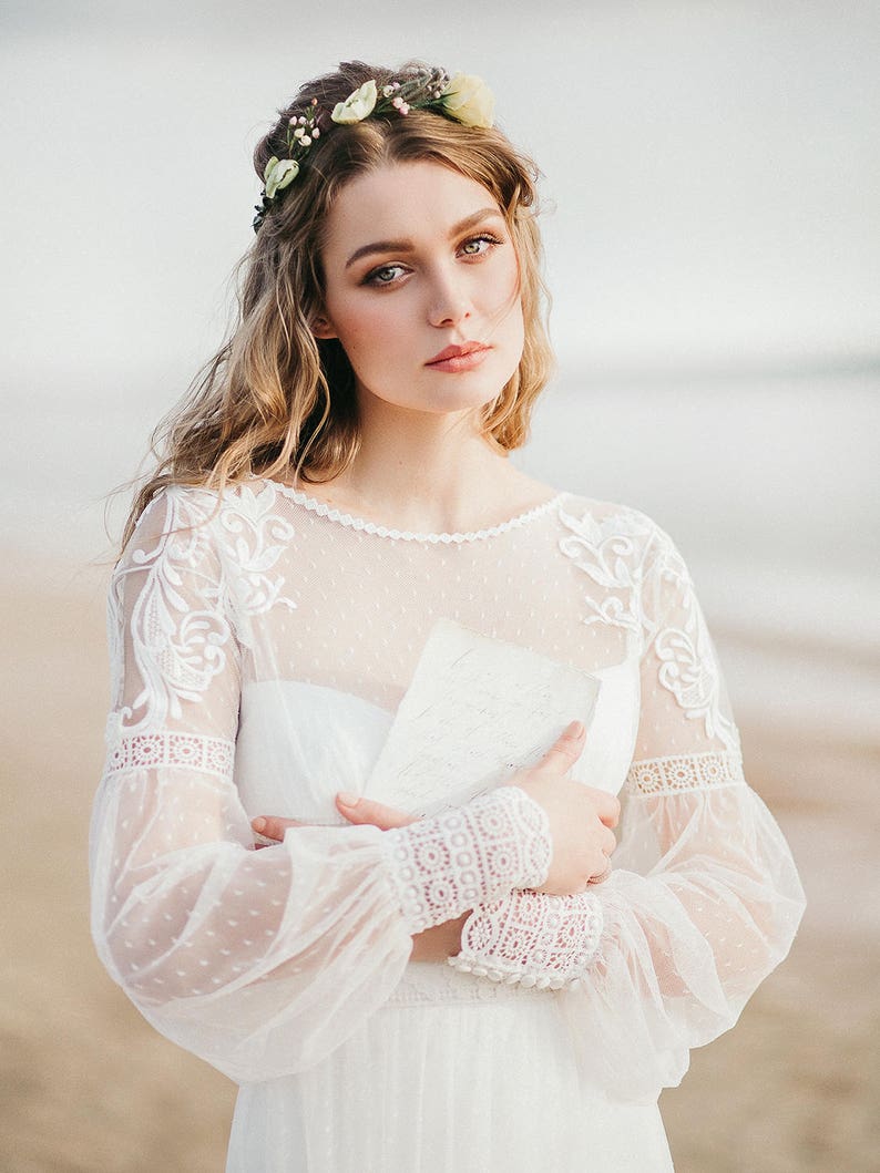 Amazing Long Sleeve bohemian wedding dress boho wedding Etsy