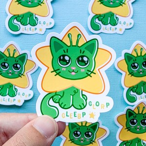 Alien Cat Sticker | Glossy Vinyl Sticker