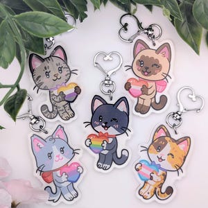 Pride Kitty Keychain | 2.5" Acrylic LGBT Pride Keychain