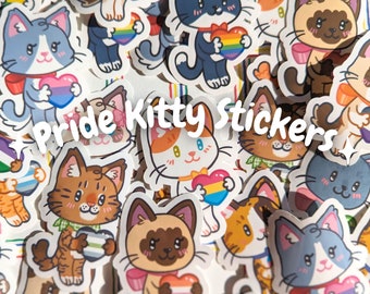 LGBTQ+ Pride Kitties | Cat Stickers | Glossy Vinyl Sticker