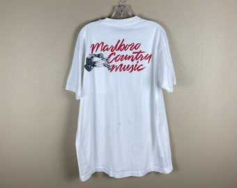 Vintage 90's Marlboro Unlimited Country White T Shirt Xlarge