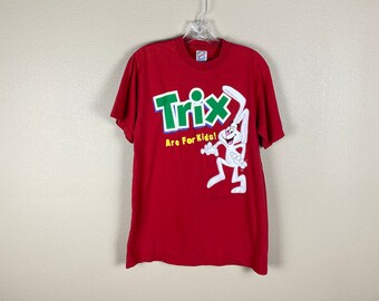 Vintage Trix Cereal T-Shirt (Sz Small) Vintage Jerzees Silly Rabbit Trix Are For Kids Kellogs Tony the Tiger