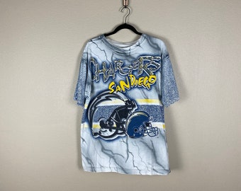Camiseta vintage de los San Diego Chargers (talla grande), camiseta de Magic Johnson de los años 90 con estampado integral, AOP Philip Rivers, SoFi Stadium Jazz Cup