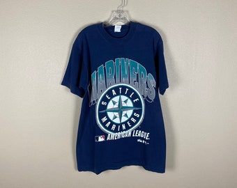 Camiseta vintage de los Seattle Mariners (talla mediana). Majestic Baseball, 1993. Camiseta de los Seattle Mariners, campeones de la División Oeste de la Liga Americana.