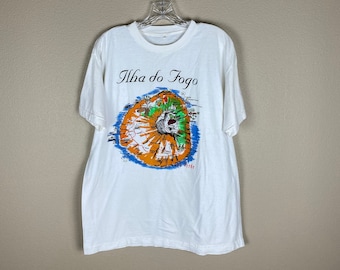 Vintage Ilha Do Fogo T-Shirt (Size Medium) Vintage Afro-Portuguese Cape Verde Islands  Archipelago Atlantic Coast