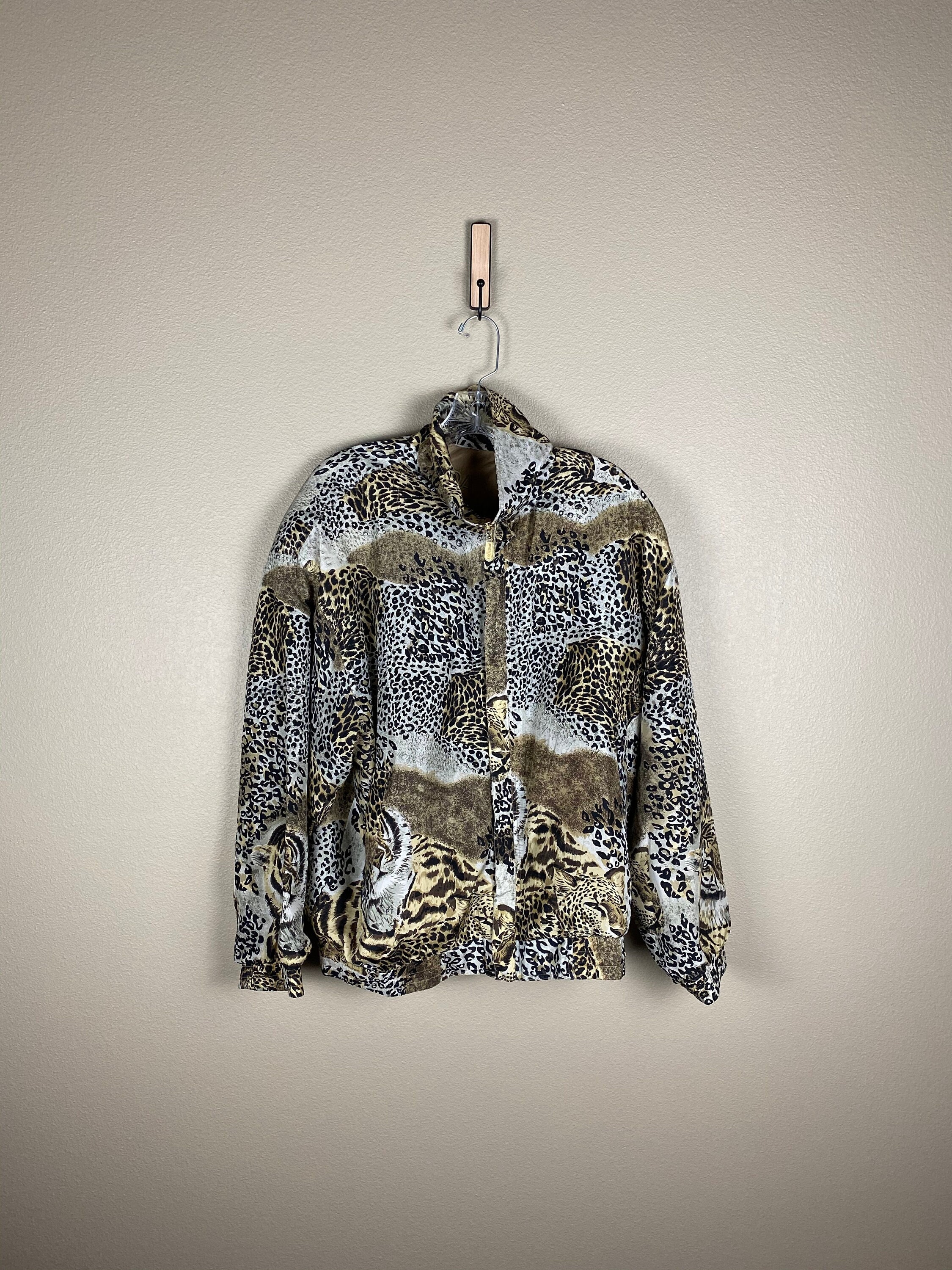 Vintage Silky Windbreaker Jacket (sz XL) Vintage Big Cat