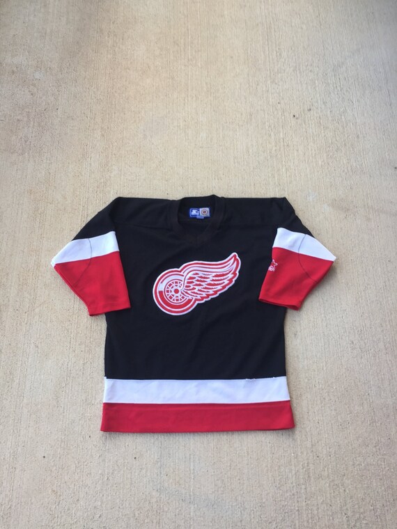 grey red wings jersey