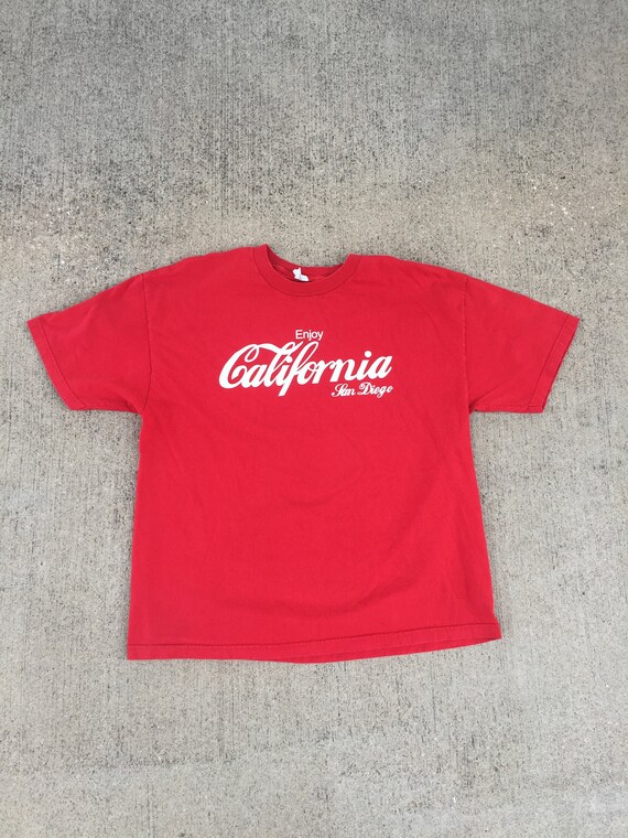 Enjoy California T Shirt Sz Xl San Diego Coca Cola Style North Park Ocean Beach Balboa Park San Diego Zoo T Shirt