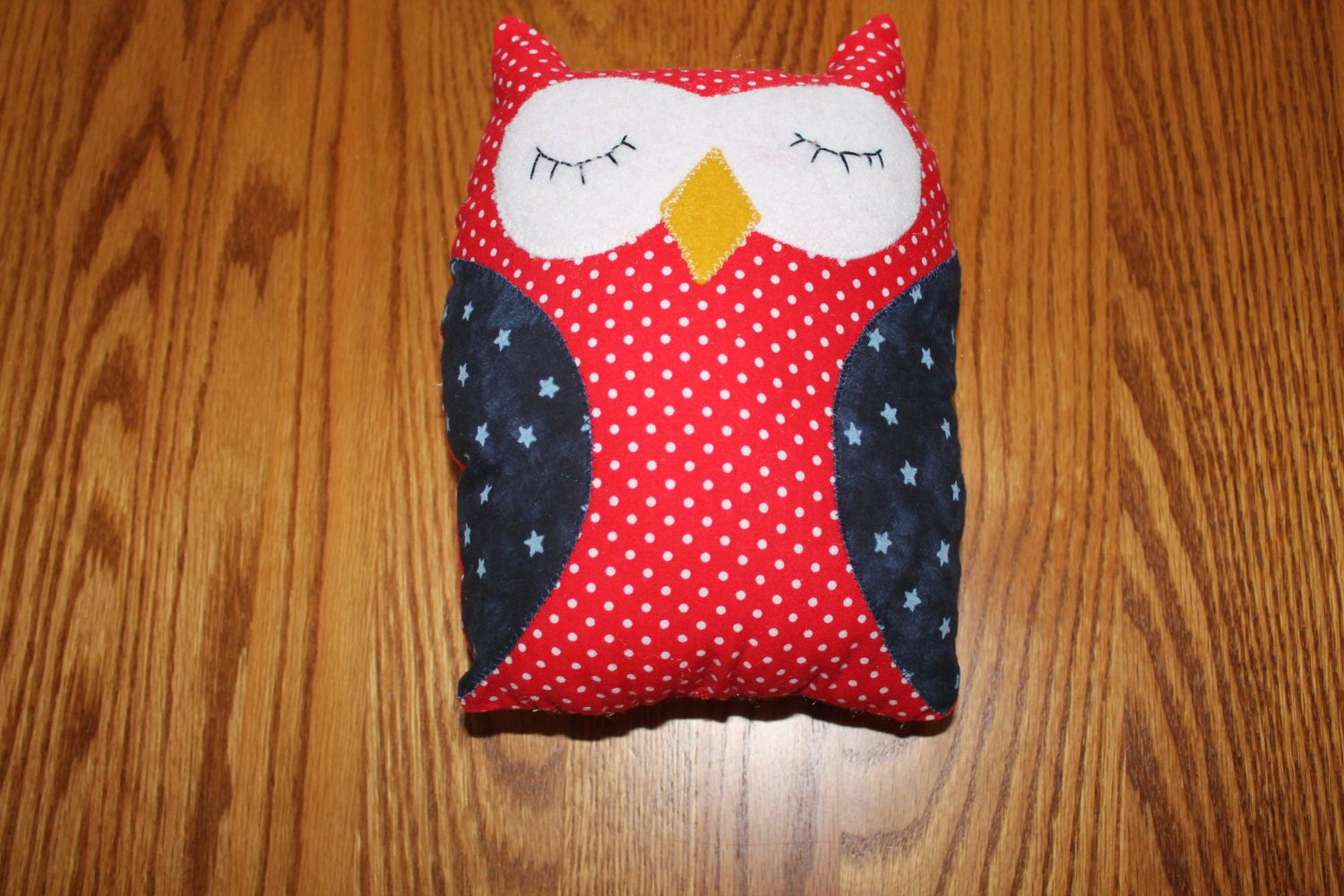 Owl, Red White and Blue Owl, Patriotic Owl,  Stuffed Plush Owl, Nursery Decor, Home Decor, Party Fav