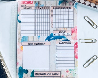 Habit Tracker Full Size Snap In Dashboard for Erin Condren, Recollections, Plum and Happy Planners
