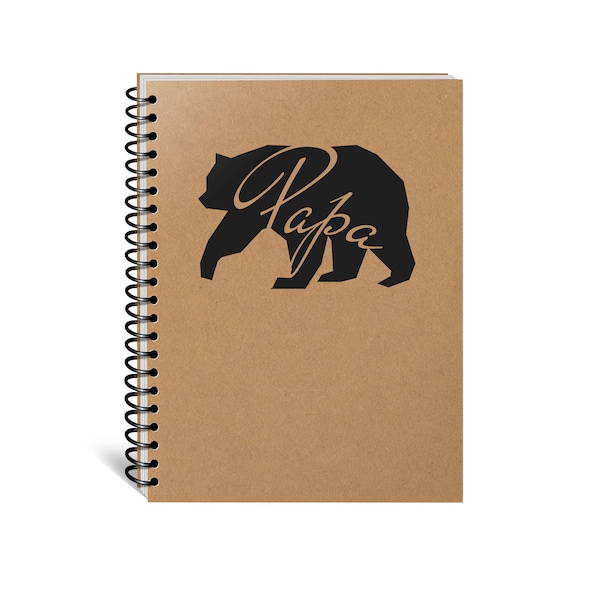 Papa Bear Notebook, Valentines Day Gift, Boyfriend, Husband, Father, Pop, Grandpa, Grandfather, Fiance Gift, Journal, Diary, Paper