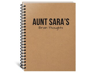 Customized Brain Thoughts Notebook, Aunt, Uncle, Coworker Gift, Personalize, Gift, Confident, Custom, Ideas, Journal, Grandpa, Grandma