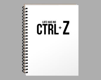 Nerdy Gift - There's No Undo Notebook - You Can't Control Z in Life - Time To Get Serious Journal - Christmas Gift for Geek