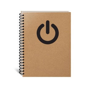 Power On Symbol Gaming Notebook, Journal for Gamer, Nerdy Coworker Gift, PC Gamer Gift