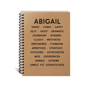 Personalized Name Journal, Personalized Diary, Custom Spiral Notebook, Great Gift for Him or Her, Journal With Name
