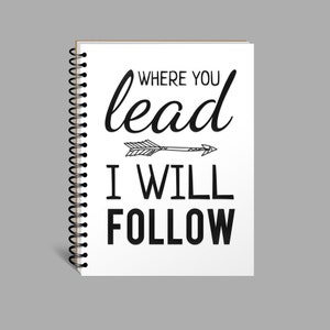 Gilmore Notebook, Girlfriend Birthday Gift, Where you Lead I will Follow Lyrics, Rory, Lorelai, Sookie, Emily, Lane, Diary, Journal
