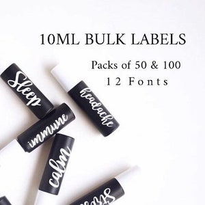 Discounted BULK Essential Oil Labels 50 & 100 22 Vinyl Colors 12 Font Choices image 1