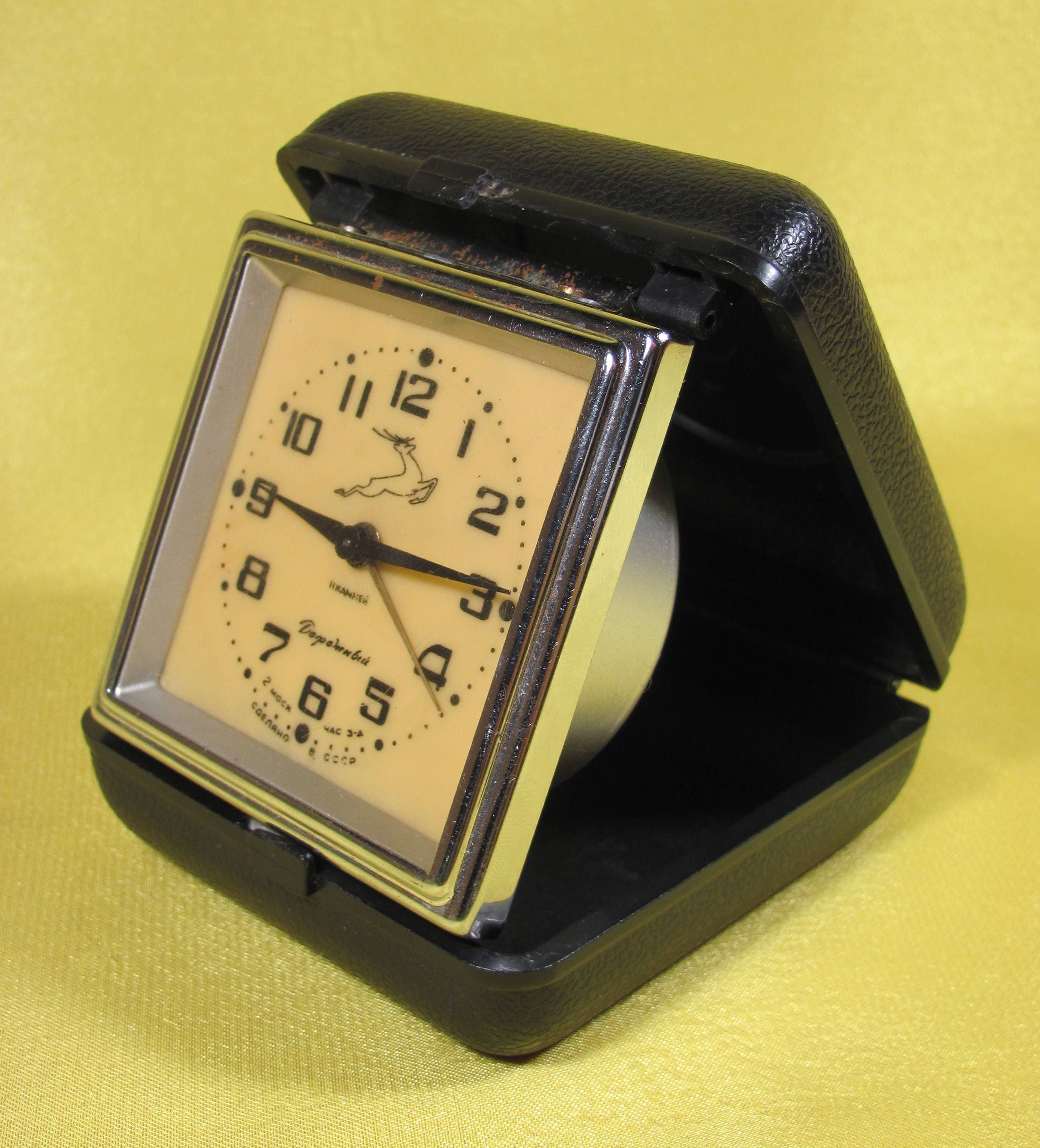 Vintage Mechanical Travel Alarm Clock Slava Deer Soviet Etsy UK