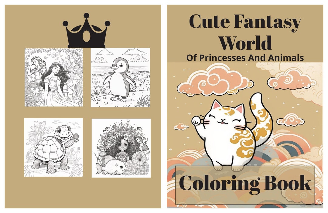 DIY Printable: Cute Fantasy World of Princesses and Animals - Etsy