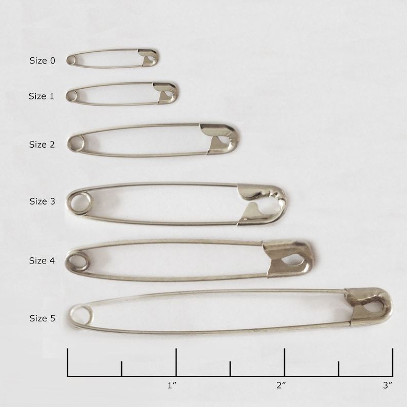 Silver Safety Pins Size 3 2 Bulk Pack/100 Made in USA Etsy